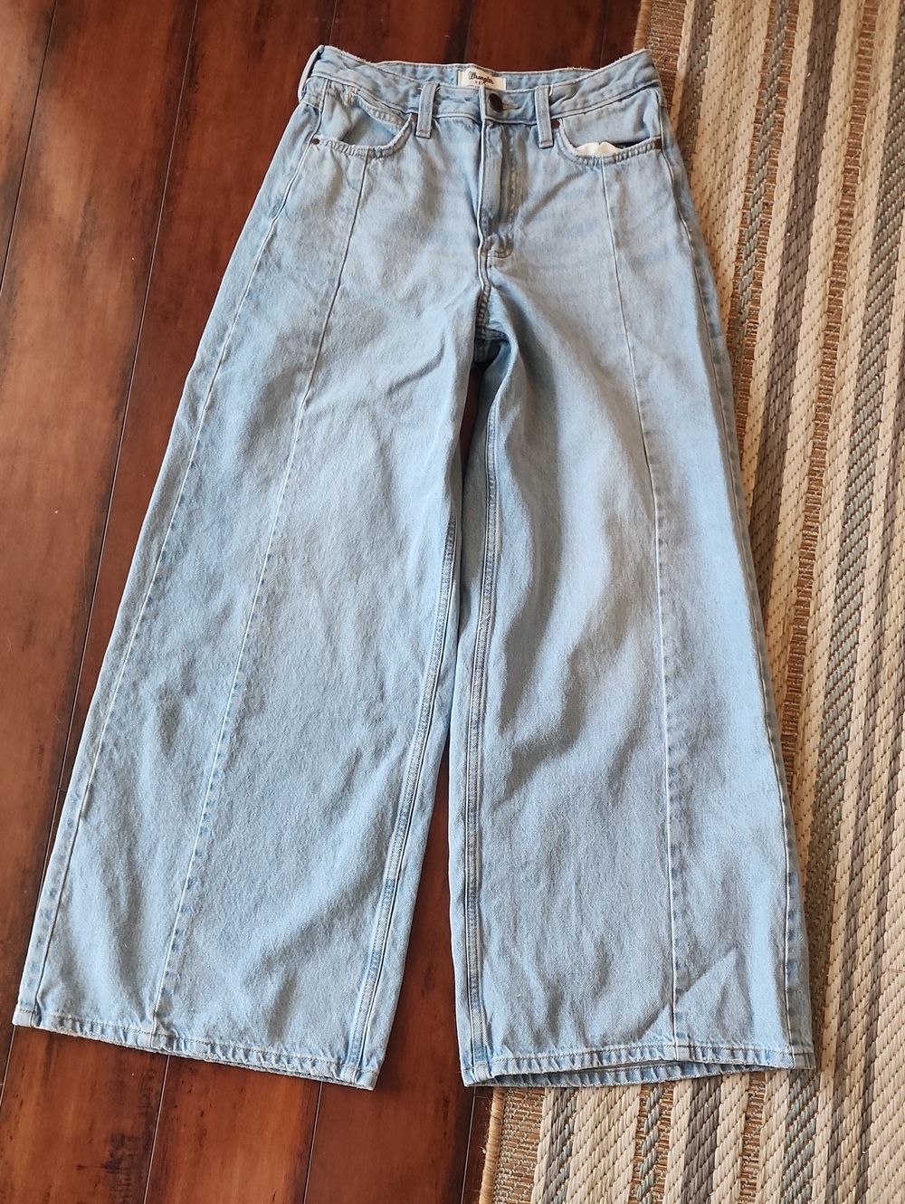 High-Rise Light Blue Wide-Leg Flare Jeans